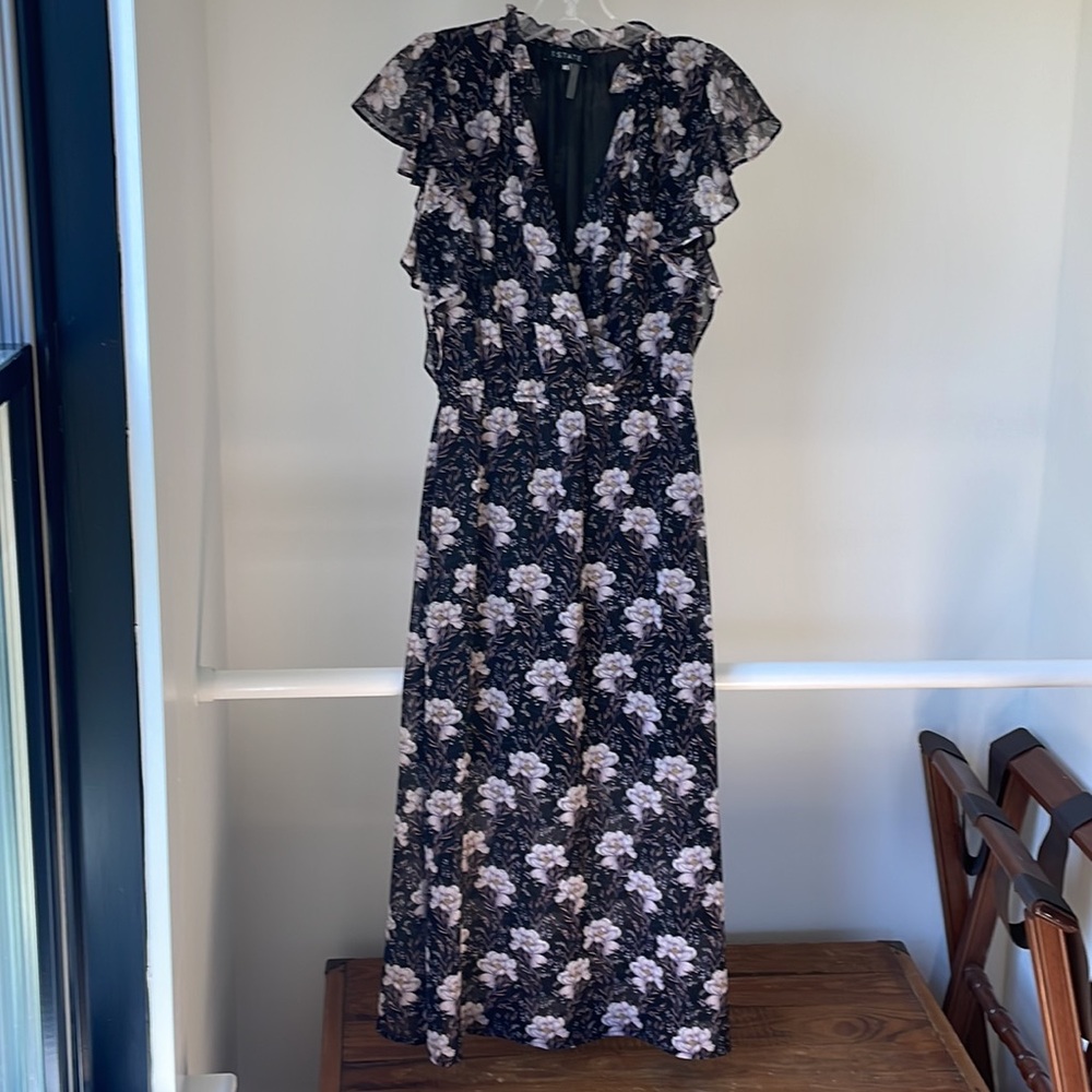 1. STATE XS Bloomsbury Black Floral Ruffle Dress - Picture 3 of 11